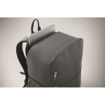 Water-repellent nylon travel backpack with multiple pockets 20L dark grey colour third photographic view