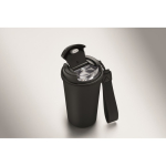 Recycled stainless steel thermal cup with handle and leakproof system 400 ml black colour second photographic view