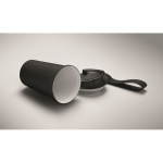 Recycled stainless steel thermal cup with handle and leakproof system 400 ml black colour third photographic view