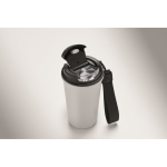 Recycled stainless steel thermal cup with handle and leakproof system 400 ml white colour second photographic view