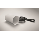 Recycled stainless steel thermal cup with handle and leakproof system 400 ml white colour third photographic view