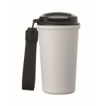 Recycled stainless steel thermal cup with handle and leakproof system 400 ml white colour fifth view