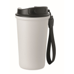 Recycled stainless steel thermal cup with handle and leakproof system 400 ml white colour eighth view