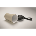 Recycled stainless steel thermal cup with handle and leakproof system 400 ml beige colour third photographic view