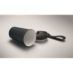 Recycled stainless steel thermal cup with handle and leakproof system 400 ml navy-blue colour third photographic view