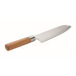 Stainless steel and beech wood chef’s knife with protection silver colour second view