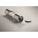 Stainless steel and acrylic salt and pepper mill with double lid silver colour fifth photographic view