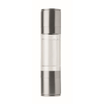 Stainless steel and acrylic salt and pepper mill with double lid silver colour seventh view
