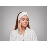 Adjustable microfibre hair band for facial care white colour main view