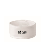 Adjustable microfibre hair band for facial care white colour view with print area