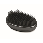 Plastic and aluminium hairbrush with detangling function black colour second view