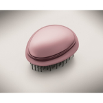 Plastic and aluminium hairbrush with detangling function pink colour third photographic view