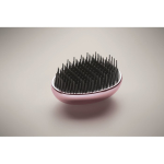 Plastic and aluminium hairbrush with detangling function pink colour fourth photographic view