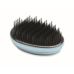Plastic and aluminium hairbrush with detangling function light blue colour second view