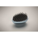 Plastic and aluminium hairbrush with detangling function light blue colour fourth photographic view