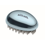 Plastic and aluminium hairbrush with detangling function light blue colour main view