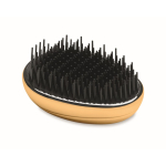 Plastic and aluminium hairbrush with detangling function gold colour second view