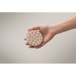 Plastic scalp massage and exfoliating brush beige colour third photographic view