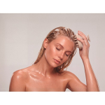Plastic scalp massage and exfoliating brush beige colour eighth photographic view