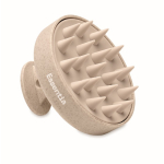 Plastic scalp massage and exfoliating brush beige colour main view