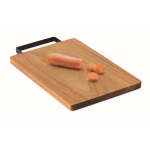 Acacia wood chopping board with comfortable stainless steel handle wood colour second view