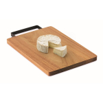 Acacia wood chopping board with comfortable stainless steel handle wood colour third view