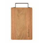 Acacia wood chopping board with comfortable stainless steel handle wood colour fourth main view
