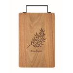 Acacia wood chopping board with comfortable stainless steel handle wood colour second main view