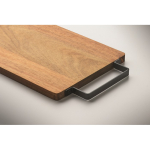 Acacia wood chopping board with comfortable stainless steel handle wood colour fifth photographic view