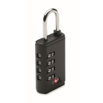 TSA iron padlock with plastic body and 4-digit combination black colour second view
