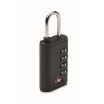 TSA iron padlock with plastic body and 4-digit combination black colour third view