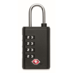 TSA iron padlock with plastic body and 4-digit combination black colour sixth view