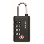 TSA iron padlock with plastic body and 4-digit combination black colour main view