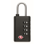 TSA iron padlock with plastic body and 4-digit combination black colour tenth view