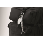 Braided polyester cord keyring with tag and ring white colour fourth photographic view