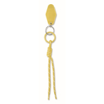 Braided polyester cord keyring with tag and ring yellow colour second view