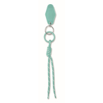 Braided polyester cord keyring with tag and ring mint green colour second view