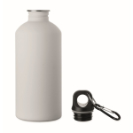 Leakproof recycled stainless steel bottle with rubberised finish 500ml white colour second view