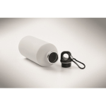 Leakproof recycled stainless steel bottle with rubberised finish 500ml white colour fourth photographic view
