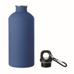 Leakproof recycled stainless steel bottle with rubberised finish 500ml royal blue colour second view