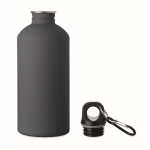 Leakproof recycled stainless steel bottle with rubberised finish 500ml navy-blue colour second view