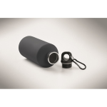 Leakproof recycled stainless steel bottle with rubberised finish 500ml navy-blue colour fourth photographic view