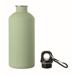 Leakproof recycled stainless steel bottle with rubberised finish 500ml mint green colour second view