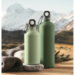 Leakproof recycled stainless steel bottle with rubberised finish 500ml mint green colour ambient view