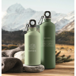 Leakproof recycled stainless steel bottle with rubberised finish 500ml mint green colour main ambient view