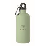 Leakproof recycled stainless steel bottle with rubberised finish 500ml mint green colour main view