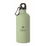 Leakproof recycled stainless steel bottle with rubberised finish 500ml mint green colour second main view