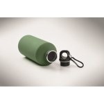 Leakproof recycled stainless steel bottle with rubberised finish 500ml dark green colour fourth photographic view
