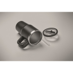 Recycled stainless steel thermal tumbler with lid and straw 500ml black colour fifth photographic view