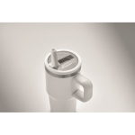 Recycled stainless steel thermal tumbler with lid and straw 500ml white colour